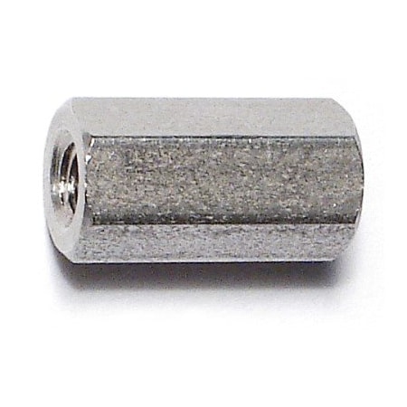 Midwest Fastener Coupling Nut, #6-32, 18-8 Stainless Steel, Not Graded, 1/2 in Lg, 8 PK 33821